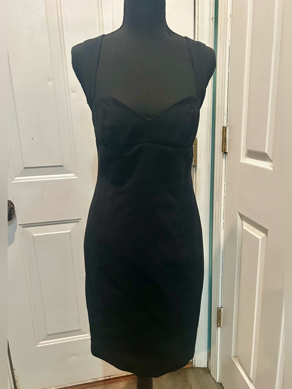 VTG Nightway Black Cocktail Dress Sweetheart Neck Fitted 90’s Style SZ 4